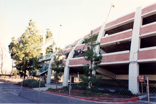 Earthquake damage, parking structure, California State University, Northridge, 1994