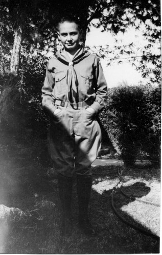 Robert Holtby in his Boy Scout uniform, 1937