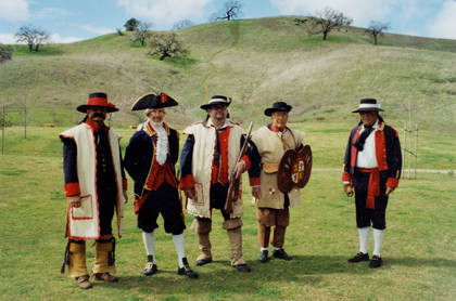Men in historic costume, Calabasas?, ca. 1980