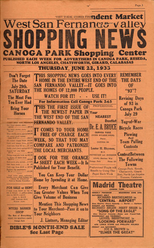 West San Fernando Valley Shopping News, 1933