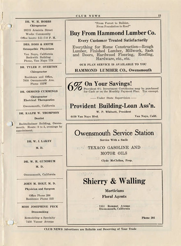 Club News, February 1929, Owensmouth Women's Club