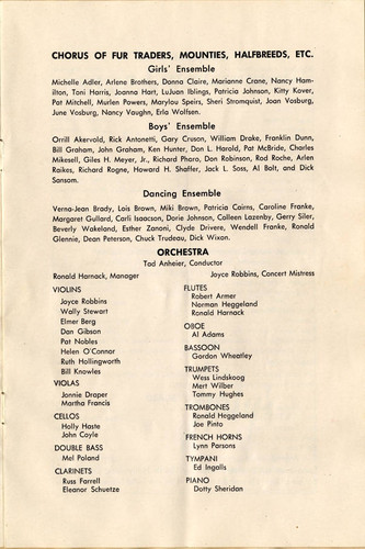 Junior Light Opera Club of the San Fernando Valley production of Rose Marie program, 1949