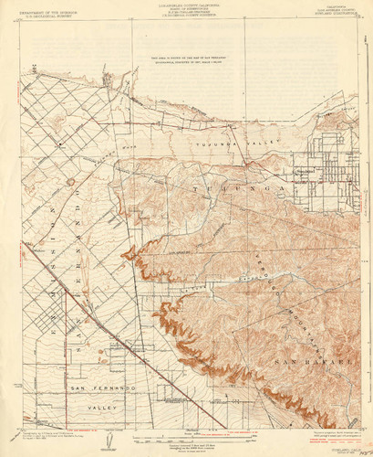 Topographical map of Sunland Quadrangle, 1924-1925