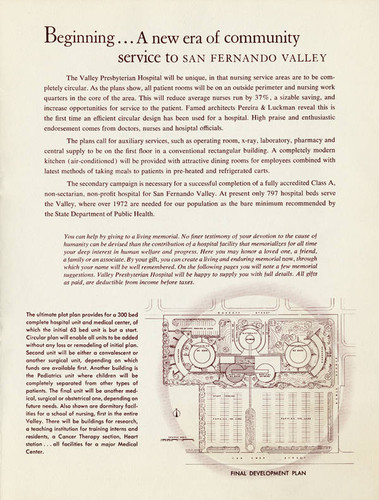 Valley Presbyterian Hospital fundraising brochure, 1955-1956