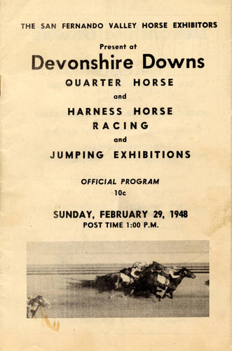 San Fernando Valley Horse Exhibitors Official Program for Devonshire Downs