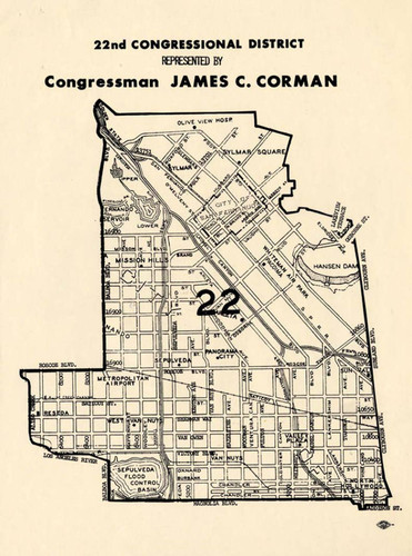 Map of the 22nd Congressional District--Congressman James C. Corman