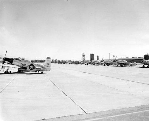 Air National Guard ramp, Van Nuys Airport, 1952