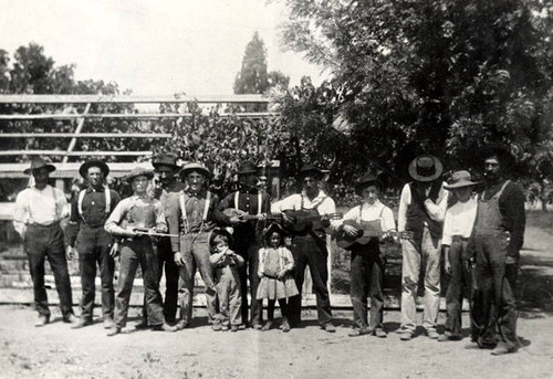 Ranch hands at Rancho Los Encinos around 1906