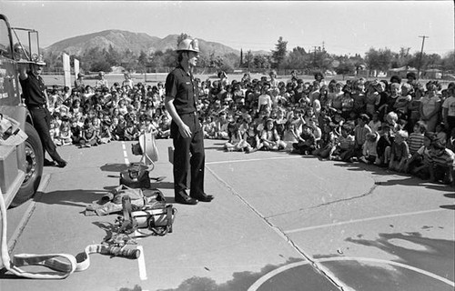 Fire Department demonstration at Gridley Street School