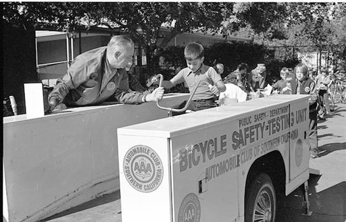 Bicycle safety program, Gridley Street School, Sylmar, 1980