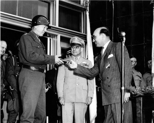 General George S. Patton in Glendale, 1945