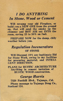 Advertisement for George Harris' Stone Works