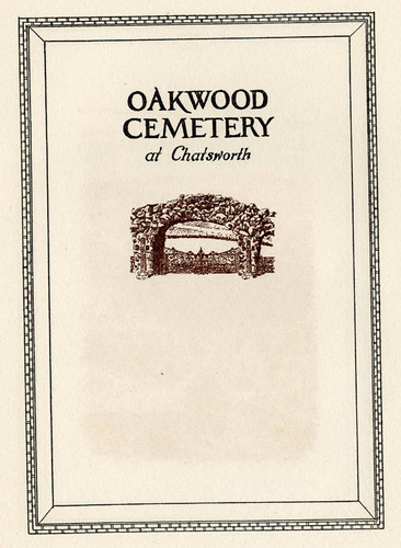 Oakwood Cemetery at Chatsworth, circa 1920-1935