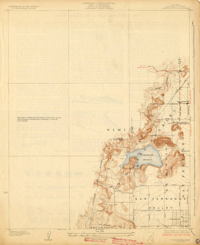 Topographical map of Chatsworth Quadrangle, 1927