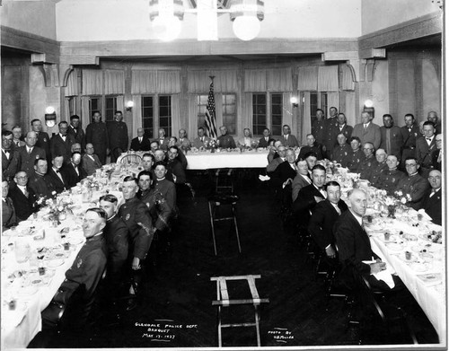 Glendale Police Department banquet, [Glendale?], 1927