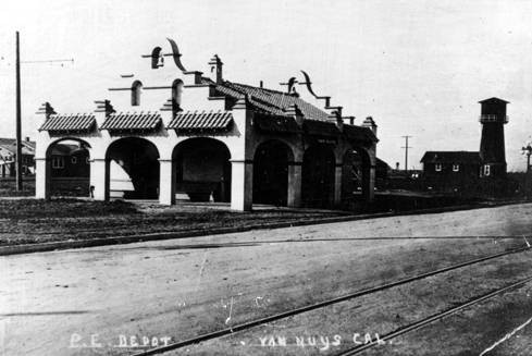 Pacific Electric Car Line Depot, Van Nuys, circa 1915-1935