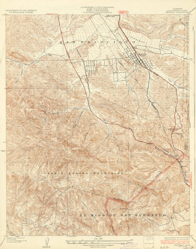 Topographical map of Newhall Quadrangle, 1925 & 1929