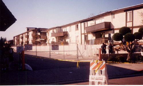 Earthquake damage at Northridge Meadows, January 1994