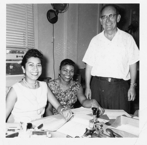 Staff members, Veterans Administration Hospital purchasing department, Sylmar, 1958
