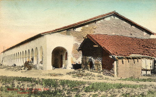 San Fernando Mission color postcard