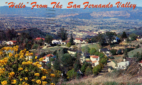 "Hello" from the San Fernando Valley postcard, circa late 1950s