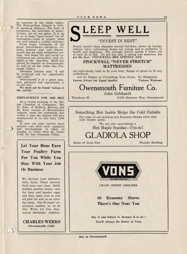 Club News, February 1929, Owensmouth Women's Club