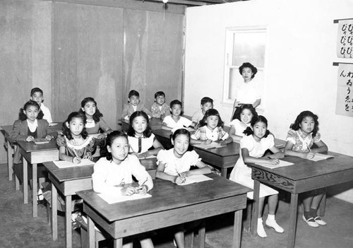 Japanese language school, Valley Japanese Community Center, early 1950s