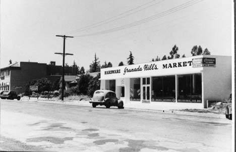 Bates Market building, Granada Hills, 1946