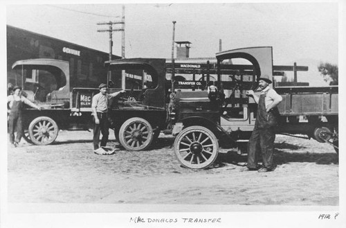 McDonald Transfer Company trucks, circa 1912