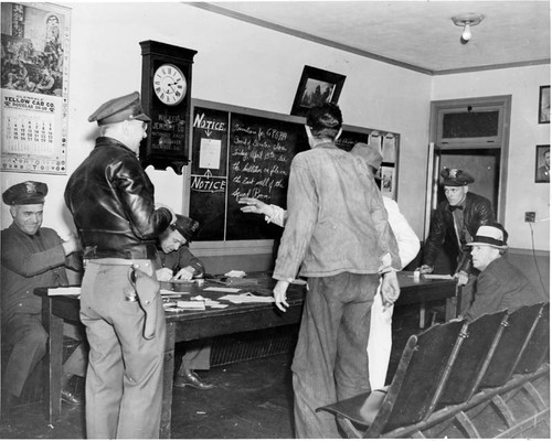 Squad room, Glendale Police Department, Glendale, 1938
