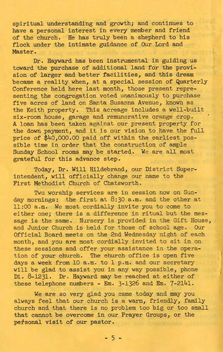 Chatsworth Methodist Church Pioneer Jubilee, 1958 (page 6)