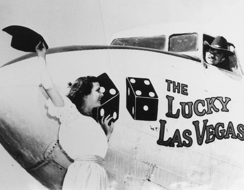 Las Vegas charter plane from Lockheed Air Terminal, Burbank, circa 1945-1950