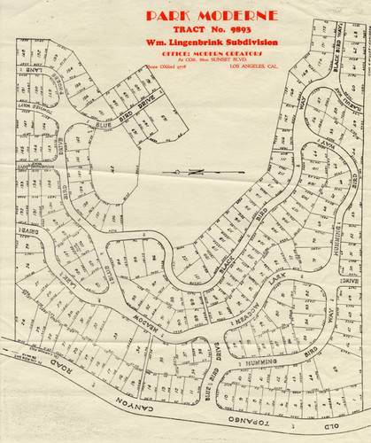 Park Moderne, subdivision map, circa 1930s