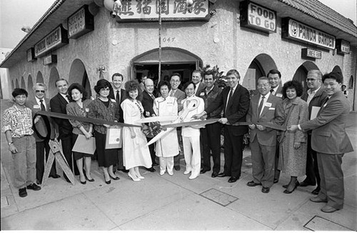Panda Garden Restaurant grand opening, San Fernando, 1988
