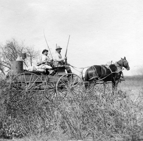 Camping and hunting near Leonis Adobe, 1910