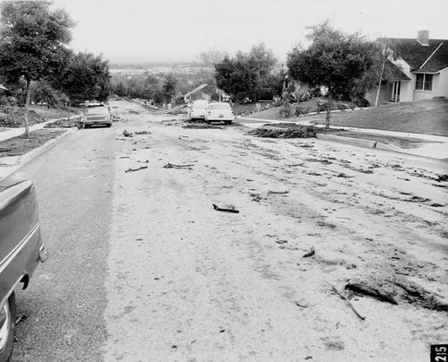 Flooded street, Burbank, 1964
