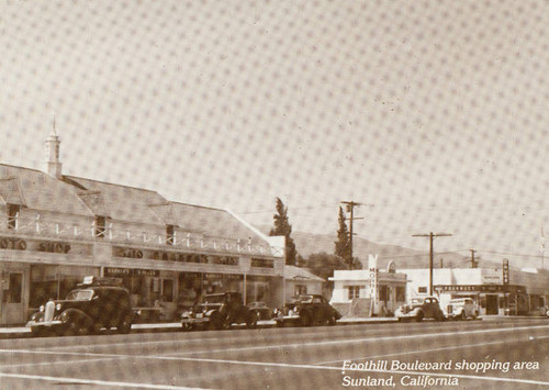 View of Foothill Boulevard in Sunland, circa 1947