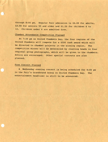 Announcement of opening of San Fernando Valley Fair, Granada Hills, 1986