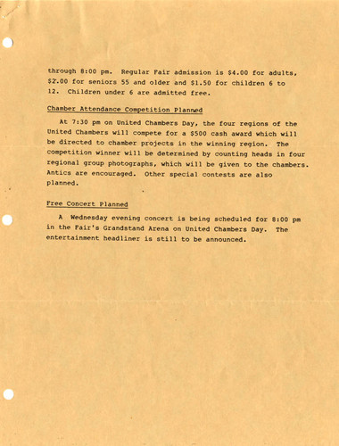 San Fernando Valley Fair opening to be United Chambers Day, 1986 (page 2)