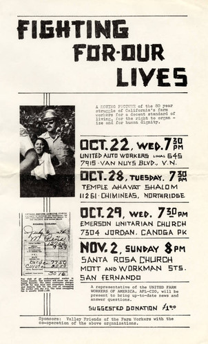 Flier advertising screening of Fighting for Our Lives