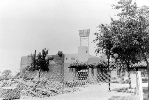 Burbank Hotel during demolition