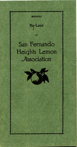 By-Laws of San Fernando Heights Lemon Association [revised], 1937