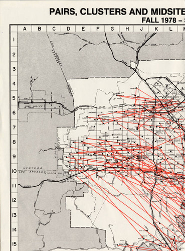 Busing map, Los Angeles Unified School District, Los Angeles, 1978