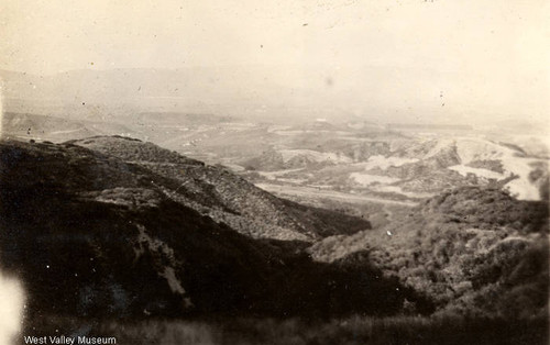 View of Girard from a summit in Topanga, 1927