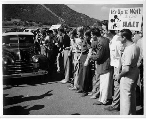 Cartoonists striking at Disney, 1941