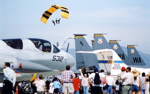 Parachutists at the 2001 Van Nuys Airport Aviation Expo