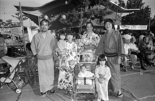 Nakamura family at Obon Odori Festival, Arleta, 1983