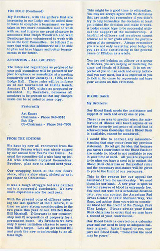 Canoga Elks 2190 Bulletin, January 1965