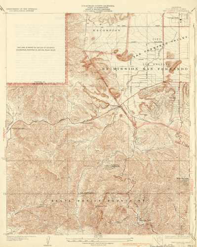 Topographical map of Dry Canyon Quadrangle, 1925 & 1929