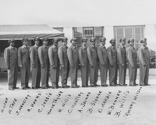 Skycaps at Lockheed Air Terminal, Burbank, circa 1945-1955